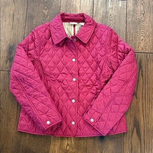 Vintage L.L. Bean Dark Raspberry Quilted Jacket, size Small petite. Y2k